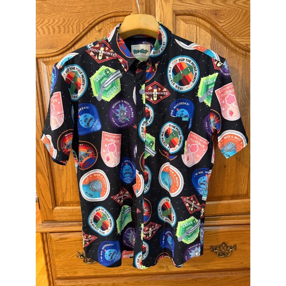 RSVLTS Rick and Morty "Touricks Attraction" KUNUFLEX Short Sleeve Shirt Size XL